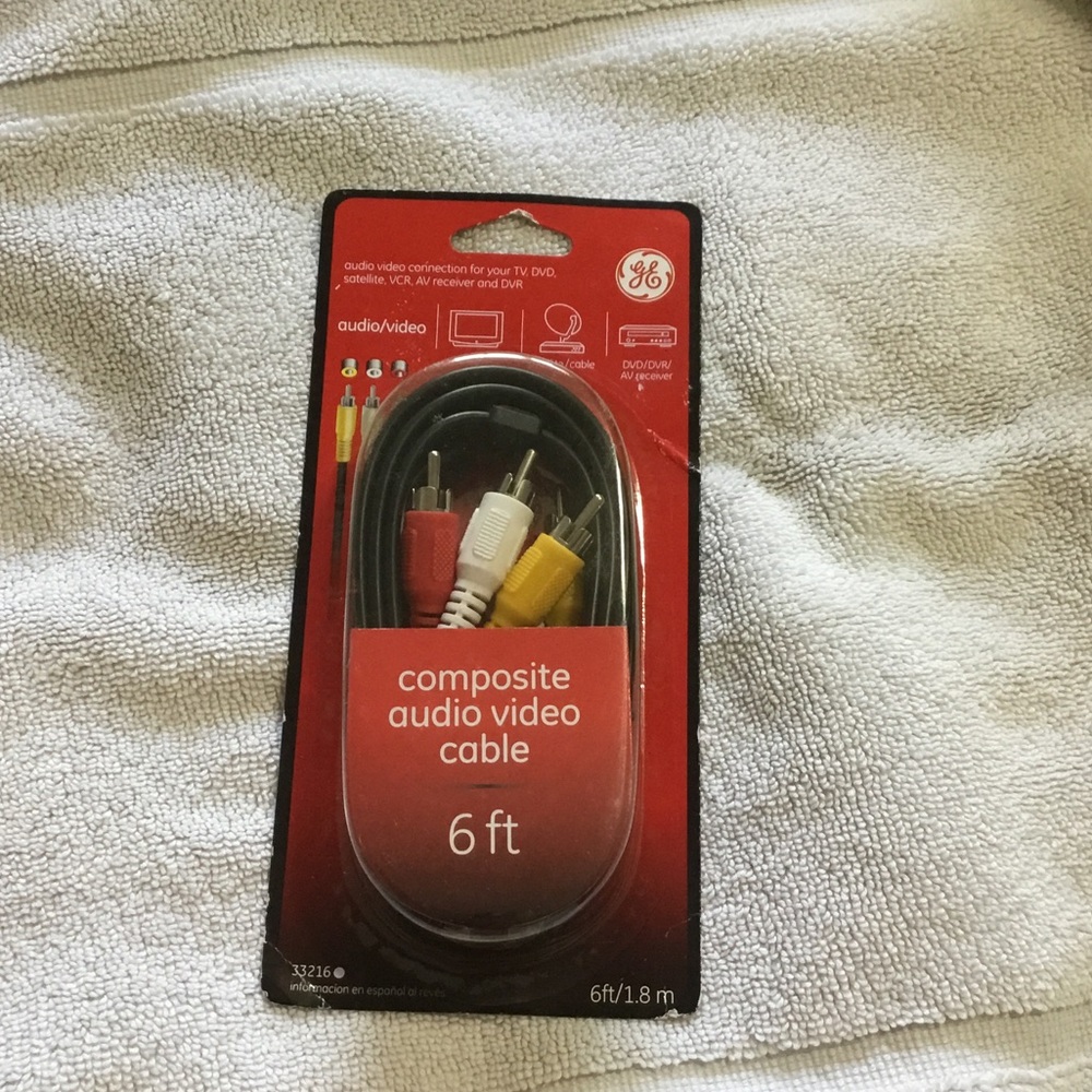 NIP Composite Audio Video Cable - Black, Red, White, Yellow